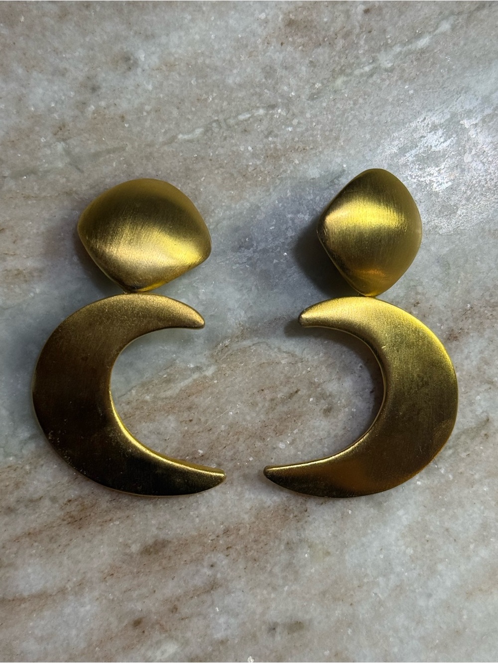 Gold Crescent Drop Earrings - Women Jewelry